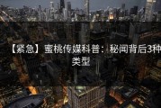 【紧急】蜜桃传媒科普:秘闻背后3种类型