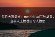 每日大赛盘点：meiridasai三种类型，当事人上榜理由令人愤怒