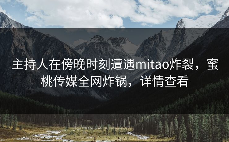 主持人在傍晚时刻遭遇mitao炸裂，蜜桃传媒全网炸锅，详情查看