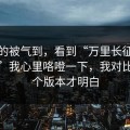 我真的被气到，看到“万里长征反差入口”我心里咯噔一下，我对比了两个版本才明白