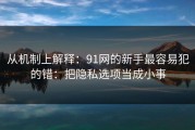 从机制上解释：91网的新手最容易犯的错：把隐私选项当成小事