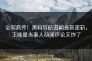 全网疯传！黑料导航丑闻最新更新，正能量当事人秘闻评论区炸了