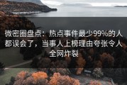 微密圈盘点：热点事件最少99%的人都误会了，当事人上榜理由夸张令人全网炸裂