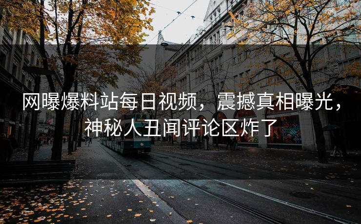 网曝爆料站每日视频，震撼真相曝光，神秘人丑闻评论区炸了