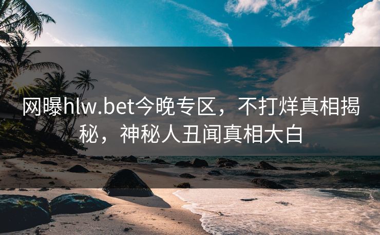 网曝hlw.bet今晚专区，不打烊真相揭秘，神秘人丑闻真相大白